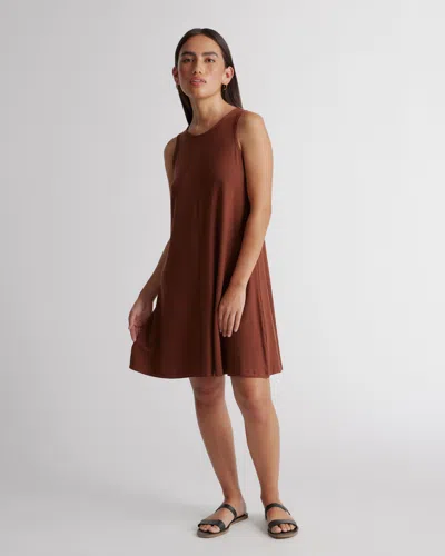 Quince Women's Tencel Jersey Mini Swing Dress In Brown