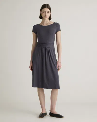 Quince Women's Tencel Jersey Ruched Waist Dress In Carbon Grey