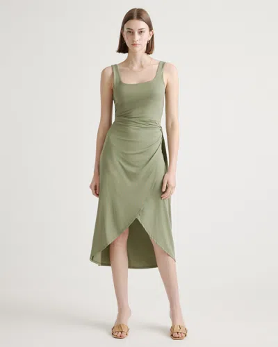 Quince Women's Tencel Jersey Side Tie Midi Dress In Sage