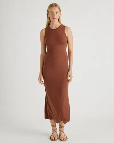 Quince Women's Tencel Jersey Tank Top Maxi Dress In Brown