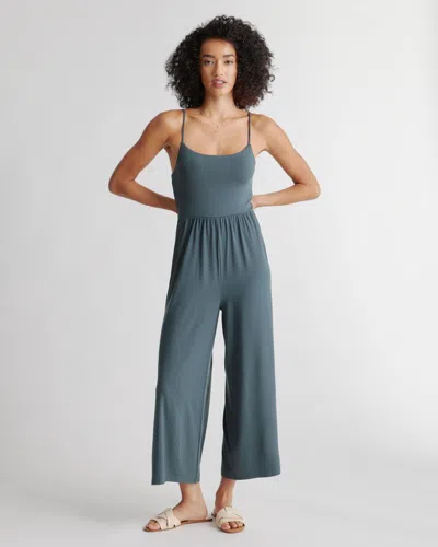 Quince Women's Tencel Jersey Wide Leg Jumpsuit In Dark Olive