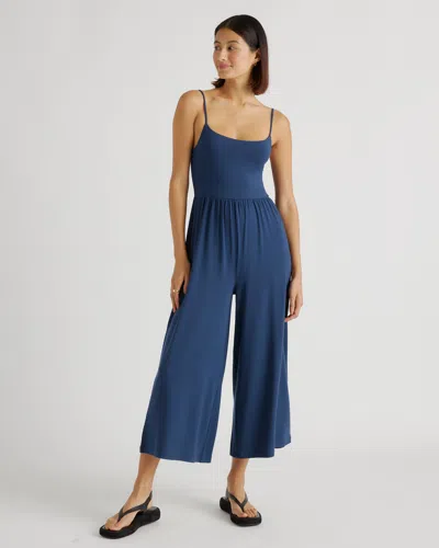 Quince Women's Tencel Jersey Wide Leg Jumpsuit In Navy