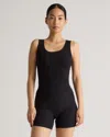 Quince Women's Tencel Rib Cropped Knit Lounge Tank Top In Black