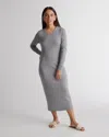 QUINCE WOMEN'S TENCEL RIB KNIT LONG SLEEVE DRESS