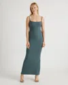 Quince Women's Tencel Rib Knit Maxi Slip Dress In Dark Olive