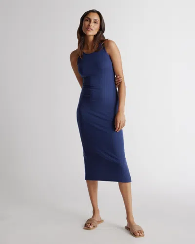 Quince Women's Tencel Rib Knit Sleeveless Dress In Navy