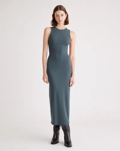 Quince Women's Tencel Rib Knit Tank Top Midi Dress In Dark Olive