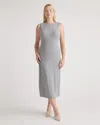 Quince Women's Tencel Rib Knit Tank Top Midi Dress In Heather Grey