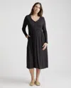 Quince Women's Tencel Rib Maternity & Nursing Button Front Dress In Black