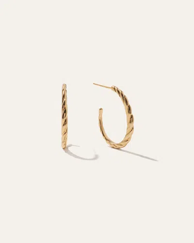 Quince Women's Thin Croissant Dôme Hoop Earrings In Gold Vermeil
