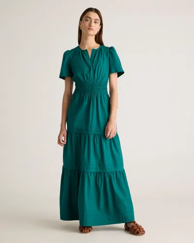Quince Women's Tiered Maxi Dress In Garden Green