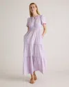 Quince Women's Poplin Tiered Maxi Dress In Pastel Lilac
