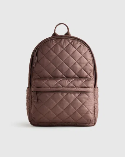 Quince Women's Transit Quilted Commuter Backpack In Brown