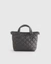 Quince Women's Transit Quilted Small Crossbody Tote In Charcoal