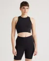 Quince Women's Ultra-form High-neck Cropped Tank Top In Black