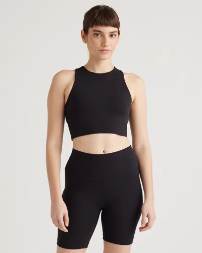 Quince Women's Ultra-form High-neck Cropped Tank Top In Black