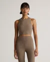 Quince Women's Ultra-form High-neck Cropped Tank Top In Cosmic Grain