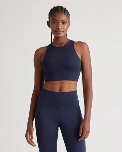 Quince Women's Ultra-form High-neck Cropped Tank Top In Deep Navy