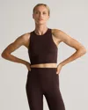 Quince Women's Ultra-form High-neck Cropped Tank Top In Espresso