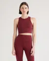 Quince Women's Ultra-form High-neck Cropped Tank Top In Merlot