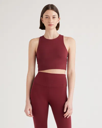 Quince Women's Ultra-form High-neck Cropped Tank Top In Merlot