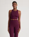 Quince Women's Ultra-form High-neck Cropped Tank Top In Plum