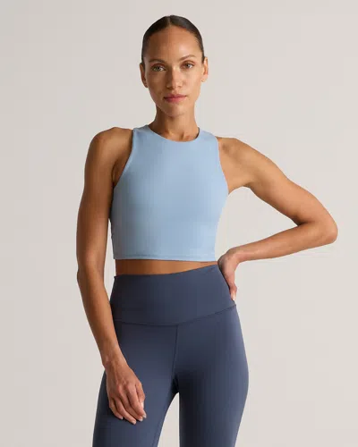 Quince Women's Ultra-form High-neck Cropped Tank Top In Spa Blue