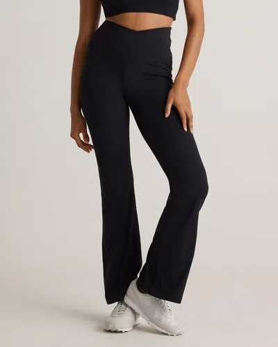 Quince Women's Ultra-form High-rise Crossover Flared Pants In Black