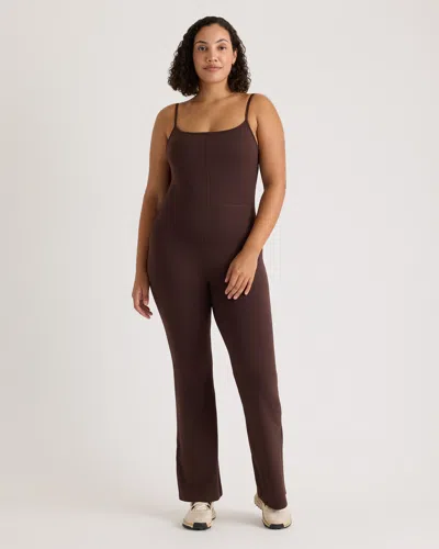 Quince Women's Ultra-form Kick Flare Jumpsuit In Espresso