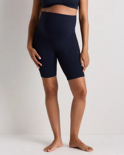 Quince Women's Ultra-form Maternity Pocket Bike Short 9" In Blue
