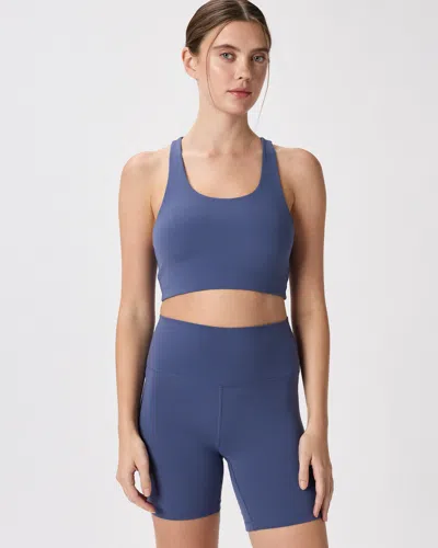 Quince Women's Ultra-form Scoop Neck Longline Bra In Blue