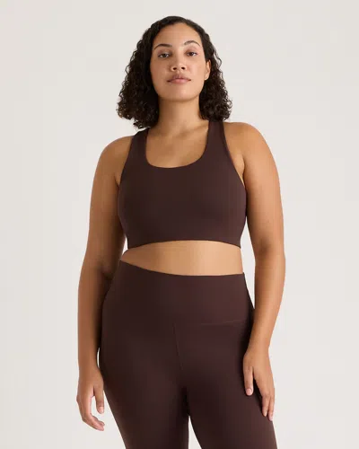 Quince Women's Ultra-form Scoop Neck Longline Bra In Espresso