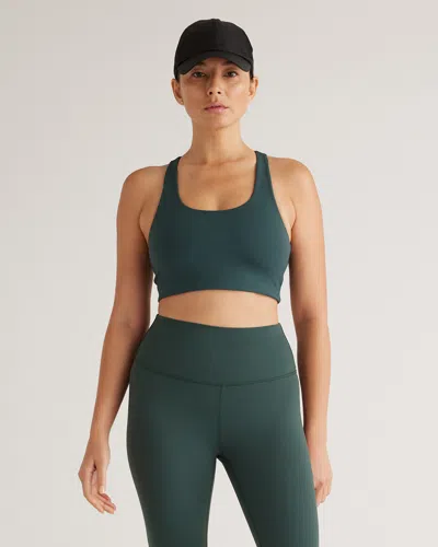 Quince Women's Ultra-form Scoop Neck Longline Bra In Forest Green