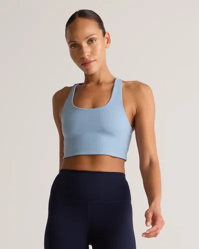 Quince Women's Ultra-form Scoop Neck Longline Bra In Spa Blue