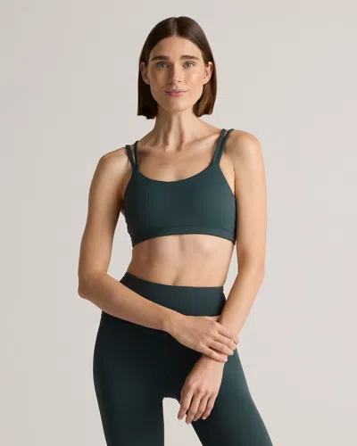 Quince Women's Ultra-form Scoop Neck Strappy Bra In Forest Green