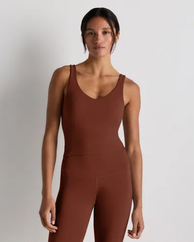 Quince Women's Ultra-form V-neck Cropped Tank Top In Brown