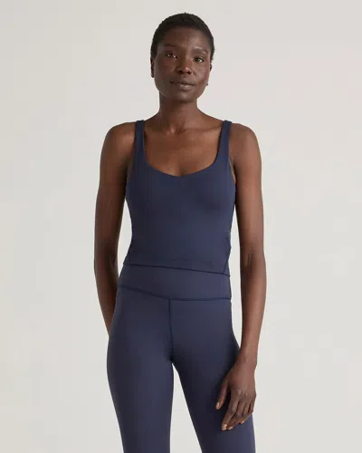 Quince Women's Ultra-form V-neck Cropped Tank Top In Deep Navy