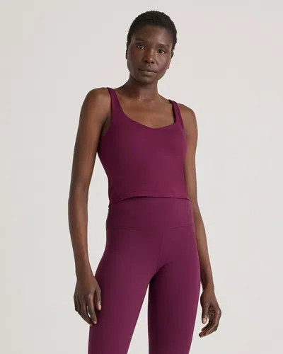 Quince Women's Ultra-form V-neck Cropped Tank Top In Plum