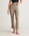 Quince Women's Ultra-soft Cropped Bootcut Pants In Heather Oatmeal