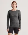 Quince Women's Ultra-soft Fitted Long Sleeve Top In Heather Charcoal