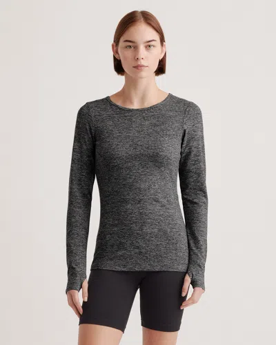 Quince Women's Ultra-soft Fitted Long Sleeve Top In Heather Charcoal