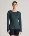 Quince Women's Ultra-soft Fitted Long Sleeve Top In Heather Green