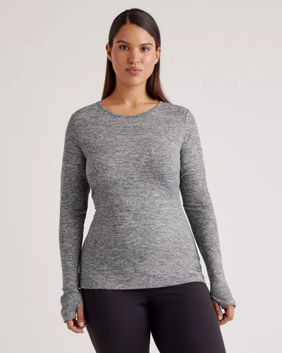 Quince Women's Ultra-soft Fitted Long Sleeve Top In Heather Grey