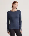 Quince Women's Ultra-soft Fitted Long Sleeve Top In Heather Navy