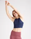 Quince Women's Ultra-soft Performance Cropped Tank Top In Navy