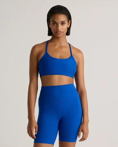 Quince Women's Ultra-soft Scoop Neck Racerback Bra In Heather Cobalt