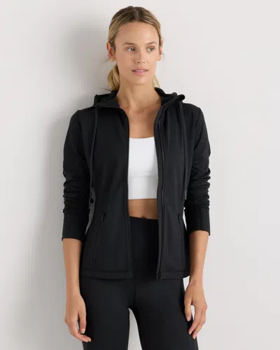 Quince Women's Ultra-soft Slim Fit Hooded Jacket In Black