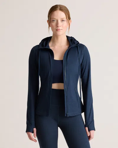 Quince Women's Ultra-soft Slim Fit Hooded Jacket In Heather Navy