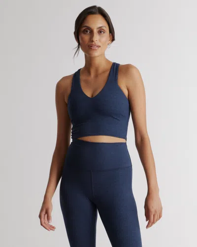 Quince Women's Ultra-soft V-neck Cropped Tank Top In Heather Navy