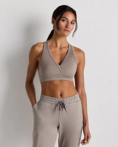 Quince Women's Ultra-soft V-neck Racerback Bra In Gray